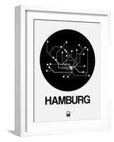 Hamburg Black Subway Map-NaxArt-Framed Art Print