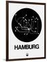 Hamburg Black Subway Map-NaxArt-Framed Art Print
