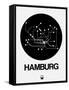 Hamburg Black Subway Map-NaxArt-Framed Stretched Canvas