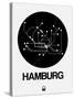 Hamburg Black Subway Map-NaxArt-Stretched Canvas