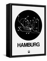 Hamburg Black Subway Map-NaxArt-Framed Stretched Canvas