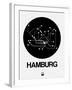 Hamburg Black Subway Map-NaxArt-Framed Art Print