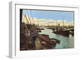 Hamburg, Blick Zum Ellernholzhafen, Schiffe, Frachter-null-Framed Giclee Print