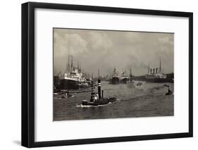 Hamburg, Blick Zum Kaiser Wilhelm Hafen, Schiffe-null-Framed Giclee Print