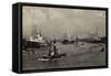 Hamburg, Blick Zum Kaiser Wilhelm Hafen, Schiffe-null-Framed Stretched Canvas