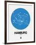 Hamburg Blue Subway Map-NaxArt-Framed Art Print