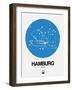 Hamburg Blue Subway Map-NaxArt-Framed Art Print