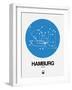 Hamburg Blue Subway Map-NaxArt-Framed Art Print