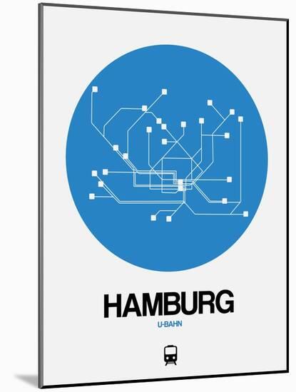 Hamburg Blue Subway Map-NaxArt-Mounted Art Print