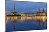 Hamburg City Center over the Lake-Leonid Andronov-Mounted Photographic Print