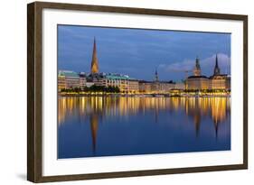 Hamburg City Center over the Lake-Leonid Andronov-Framed Photographic Print