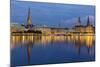 Hamburg City Center over the Lake-Leonid Andronov-Mounted Photographic Print