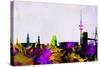 Hamburg City Skyline-NaxArt-Stretched Canvas