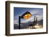 Hamburg, Container Terminal, Lantern, Dusk-Catharina Lux-Framed Photographic Print