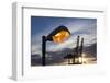 Hamburg, Container Terminal, Lantern, Dusk-Catharina Lux-Framed Photographic Print