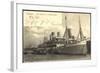 Hamburg, Dampfer E. Woermann Im Hafen Beim Verladen-null-Framed Giclee Print