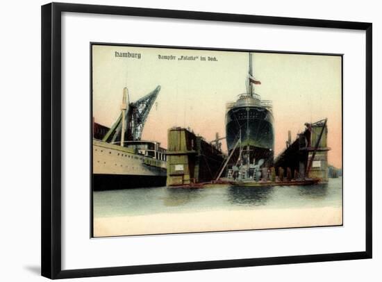 Hamburg, Dampfer Palatia Der Hapag in Der Werft-null-Framed Giclee Print