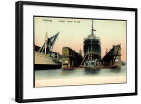 Hamburg, Dampfer Palatia Der Hapag in Der Werft-null-Framed Giclee Print