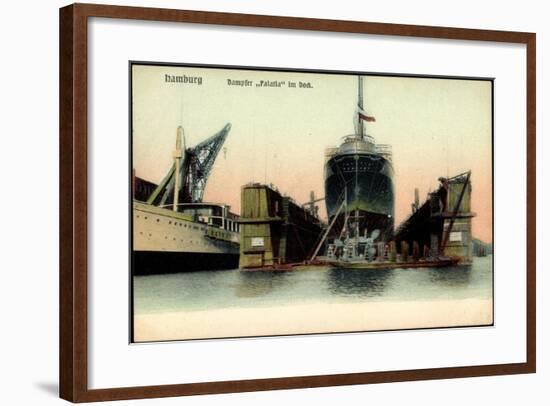 Hamburg, Dampfer Palatia Der Hapag in Der Werft-null-Framed Giclee Print