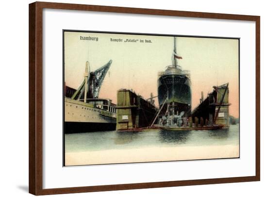 Hamburg, Dampfer Palatia Der Hapag in Der Werft--Framed Giclee Print