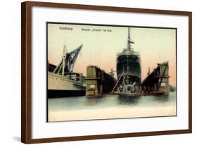 Hamburg, Dampfer Palatia Der Hapag in Der Werft-null-Framed Giclee Print