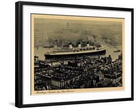 Hamburg, Dampfschiff Cap Arcona, Ausreise, Vogelsicht-null-Framed Giclee Print