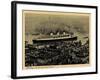 Hamburg, Dampfschiff Cap Arcona, Ausreise, Vogelsicht-null-Framed Giclee Print