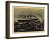 Hamburg, Dampfschiff Cap Arcona, Ausreise, Vogelsicht-null-Framed Giclee Print