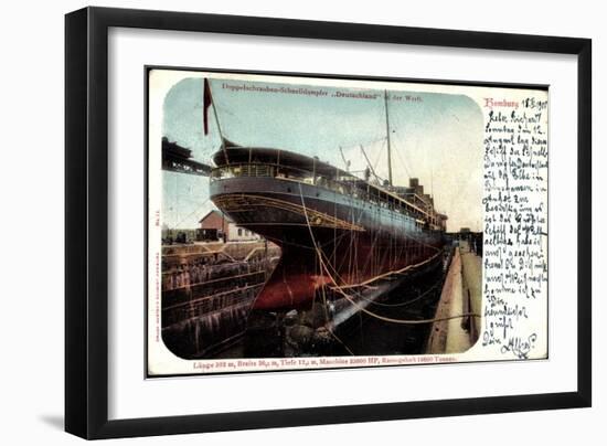 Hamburg, Doppelschrauben Dampfer Deutschland, Werft-null-Framed Giclee Print