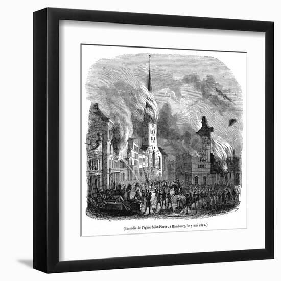 Hamburg Fire 1842-Magasin Pittoresque-Framed Art Print