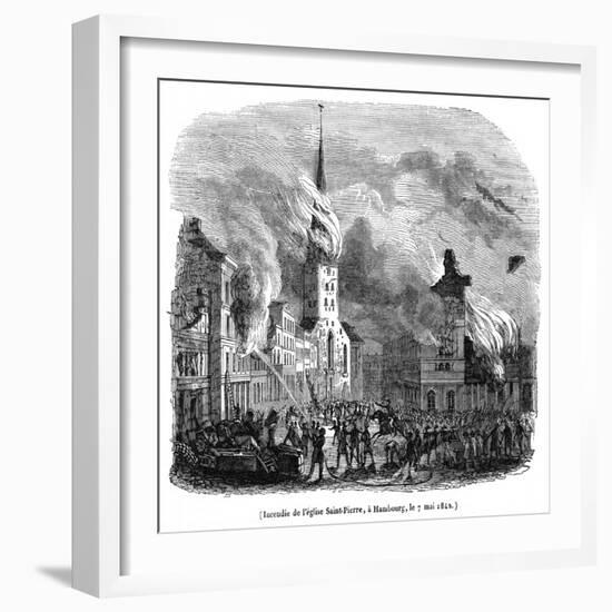 Hamburg Fire 1842-Magasin Pittoresque-Framed Art Print