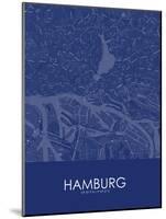 Hamburg, Germany Blue Map-null-Mounted Poster
