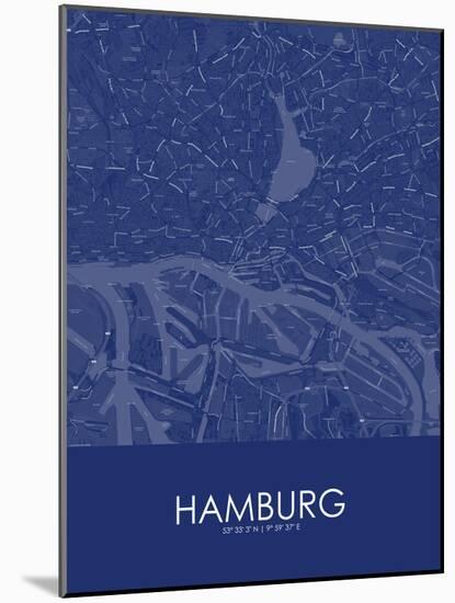 Hamburg, Germany Blue Map-null-Mounted Poster
