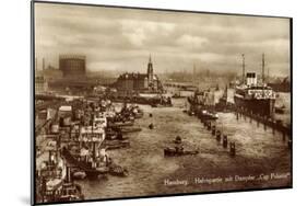 Hamburg, Hafen, Dampfer Cap Polonio, Silo, Kutter-null-Mounted Giclee Print