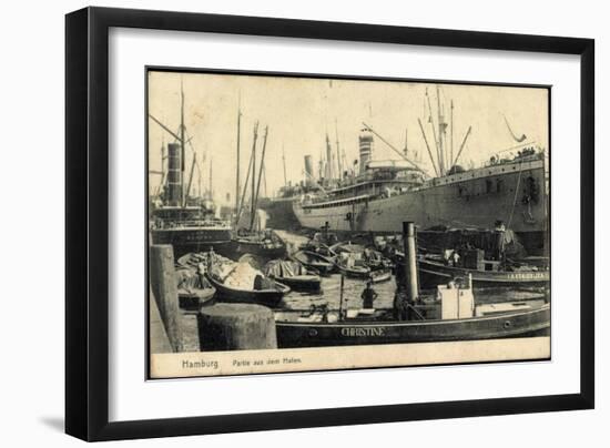 Hamburg, Hafen, Dampfer Christine and I.H. Königslieb-null-Framed Giclee Print