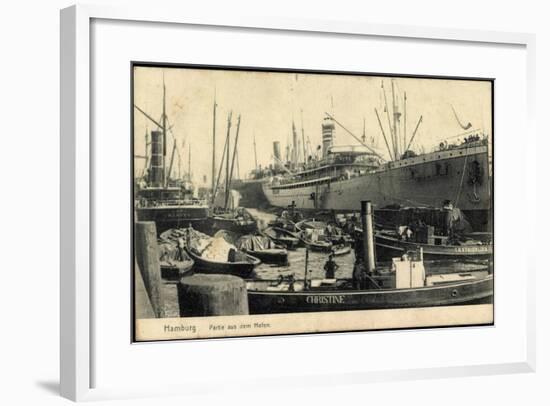 Hamburg, Hafen, Dampfer Christine and I.H. Königslieb-null-Framed Giclee Print