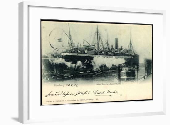 Hamburg, Hafen, Dampfer Pernambuco Der Hsdg-null-Framed Giclee Print