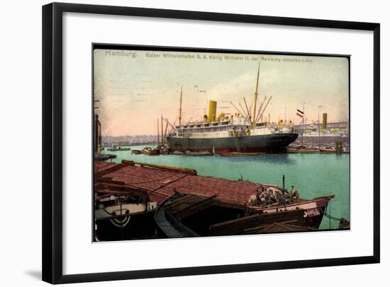 Hamburg, Hafen, Dampfschiff König Wilhelm II-null-Framed Giclee Print