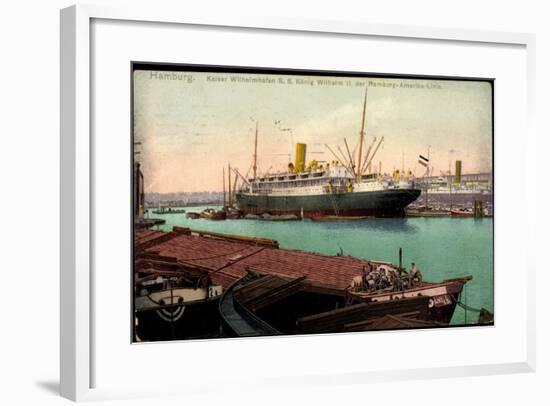 Hamburg, Hafen, Dampfschiff König Wilhelm II-null-Framed Giclee Print