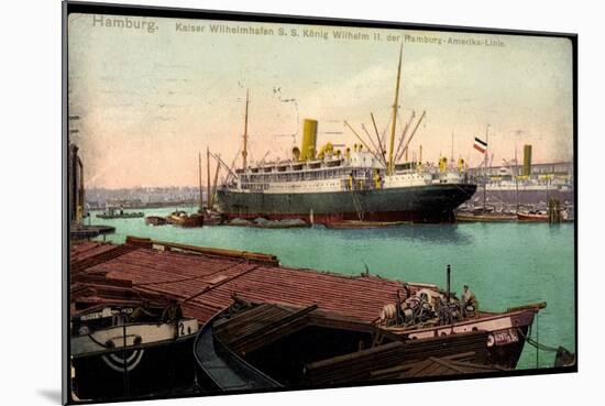 Hamburg, Hafen, Dampfschiff König Wilhelm II-null-Mounted Giclee Print