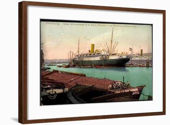 Hamburg, Hafen, Dampfschiff König Wilhelm II-null-Framed Giclee Print