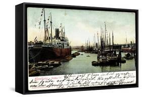 Hamburg, Hafen IV, Dampfschiff Pennsylvania-null-Framed Stretched Canvas