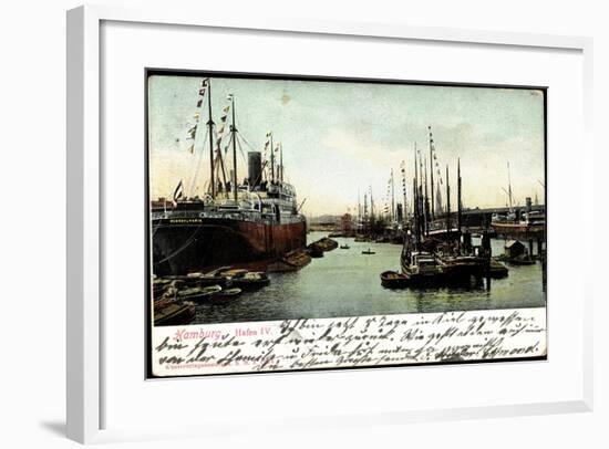 Hamburg, Hafen IV, Dampfschiff Pennsylvania-null-Framed Giclee Print