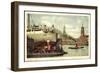 Hamburg, Hafenpartie Mit Dampfer Und Stadtblick-null-Framed Giclee Print
