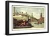 Hamburg, Hafenpartie Mit Dampfer Und Stadtblick-null-Framed Giclee Print