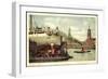 Hamburg, Hafenpartie Mit Dampfer Und Stadtblick-null-Framed Giclee Print