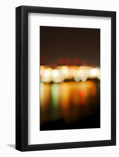 Hamburg Harbour in the Evening, Lights, Hamburg, Germany, Europe-Axel Schmies-Framed Photographic Print