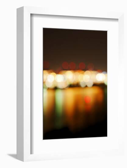 Hamburg Harbour in the Evening, Lights, Hamburg, Germany, Europe-Axel Schmies-Framed Photographic Print