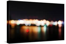 Hamburg Harbour in the Evening, Lights, Hamburg, Germany, Europe-Axel Schmies-Stretched Canvas