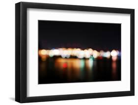 Hamburg Harbour in the Evening, Lights, Hamburg, Germany, Europe-Axel Schmies-Framed Premium Photographic Print